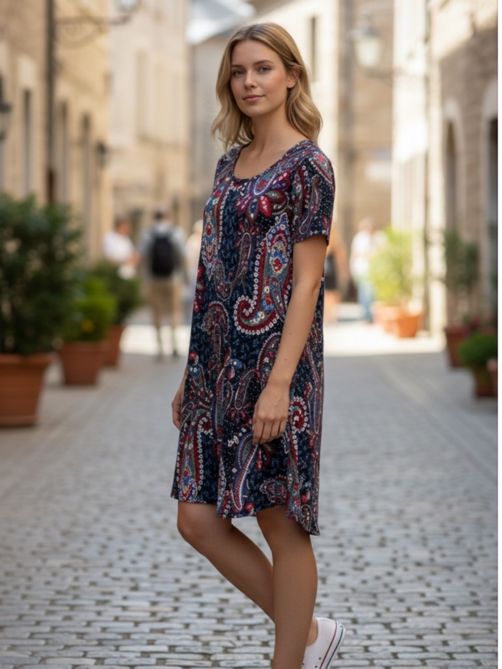 LuLaRoe Oversized Multicolor Paisley High Low Dress Size Small Soft Fabric
